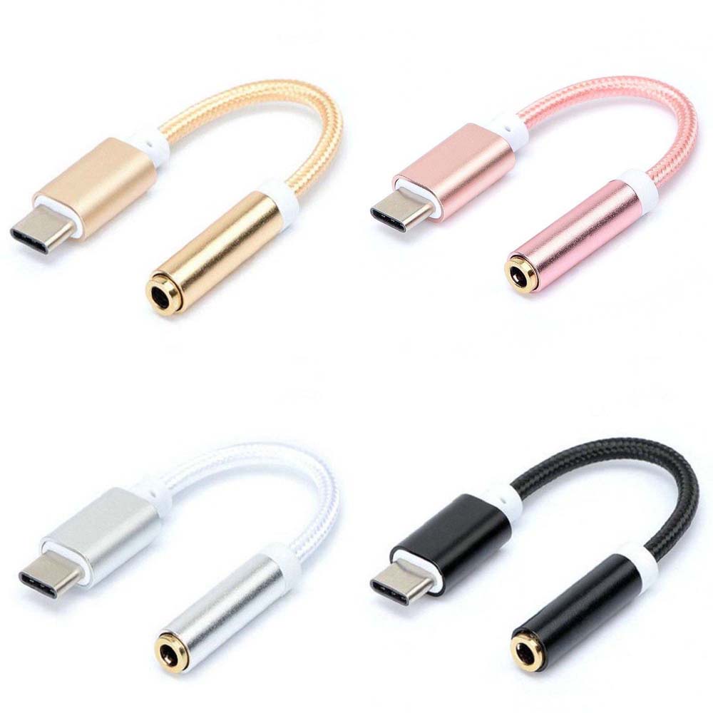 Dây Cáp Chuyển Đổi Âm Thanh Từ Type-C Sang 3.5mm Nhiều Màu Sắc Cho Điện Thoại