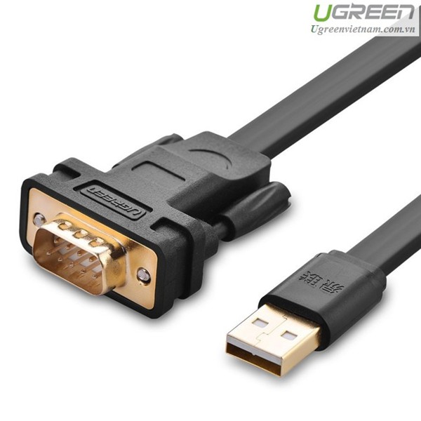 Cáp Chuyển Đổi Ugreen USB 2.0 Sang RS232-DB9 FTDI Chipet 20218 (2m) - Hàng Chính Hãng