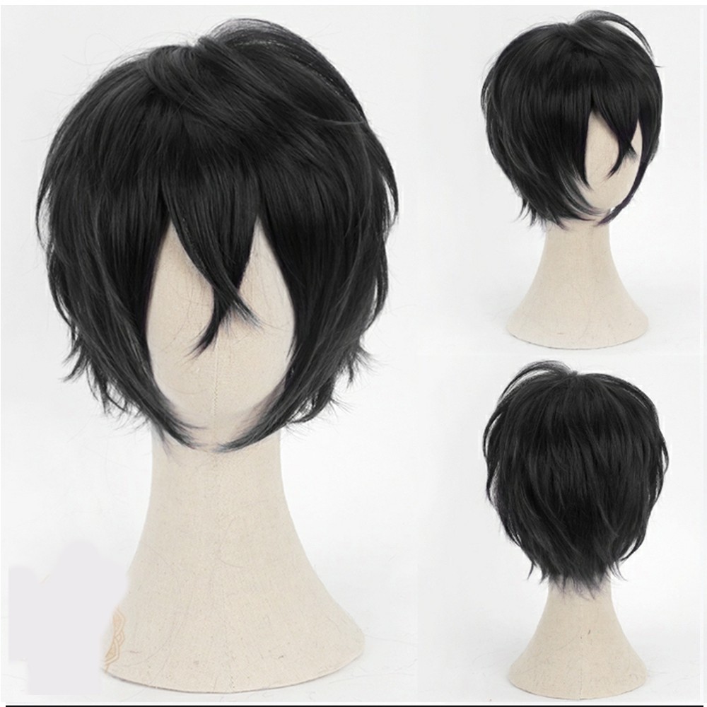 [Sẵn] Wig/tóc giả cơ bản nam xù màu xanh,đỏ,tím,vàng,đen,trắng,xám,nâu,cam,hồng [Miu Cosplay]