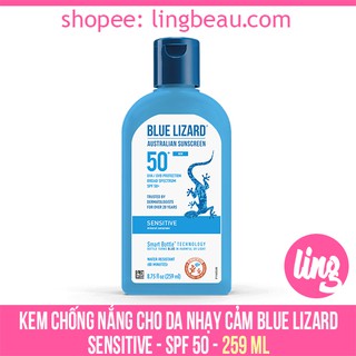 [Blue Lizard - nhập Mỹ] Kem chống nắng cho da nhạy cảm Sensitive UVA/UVB protection SPF 50+ (259ml)