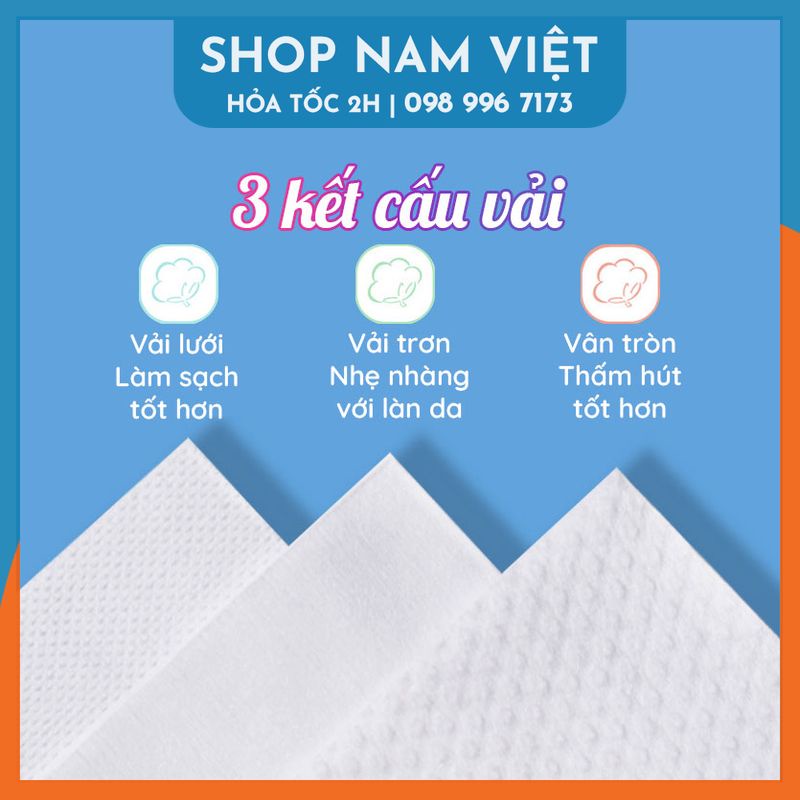 Khăn Vải Cotton Khô Đa Năng Tẩy Trang Lau Mặt