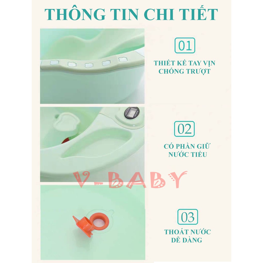 Bồn tắm canh nhiệt độ cho bé tặng kèm lưới tắm BT1