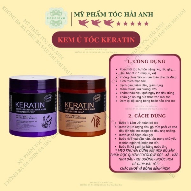 Kem ủ tóc KERATIN COLLAGEN 1000ML LAVENDER BRAZIL NUT - Ủ hấp tóc cung cấp dưỡng chất KERATIN tự nhiên