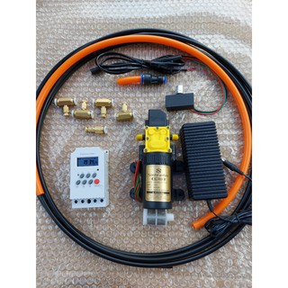 Bộ phun sương. Bơm sinleader đơn kèm nguồn 12v-5a. bộ hẹn giờ TIMER. điều tốc. 10m dây 8li. 5 béc đồng...