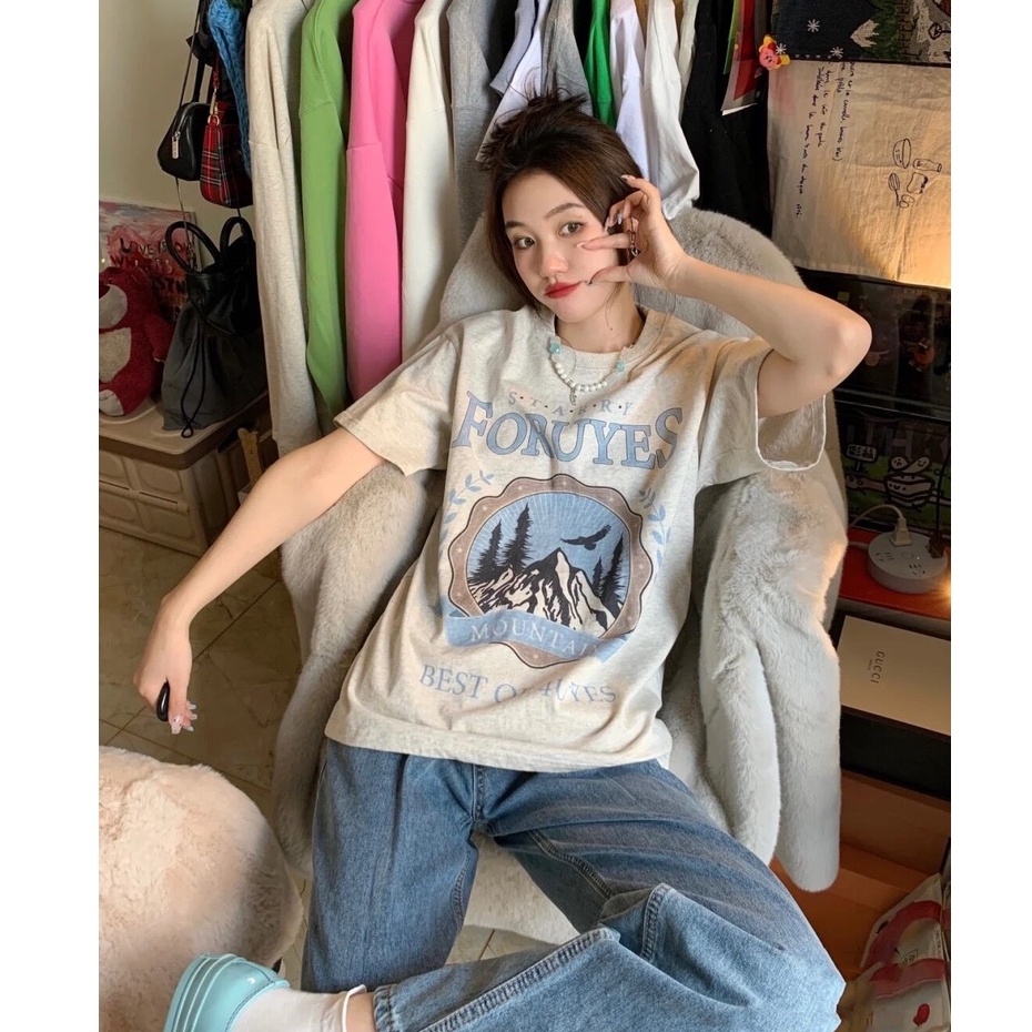 Áo Thun Nữ Ngắn Tay In Hình Thời Trang