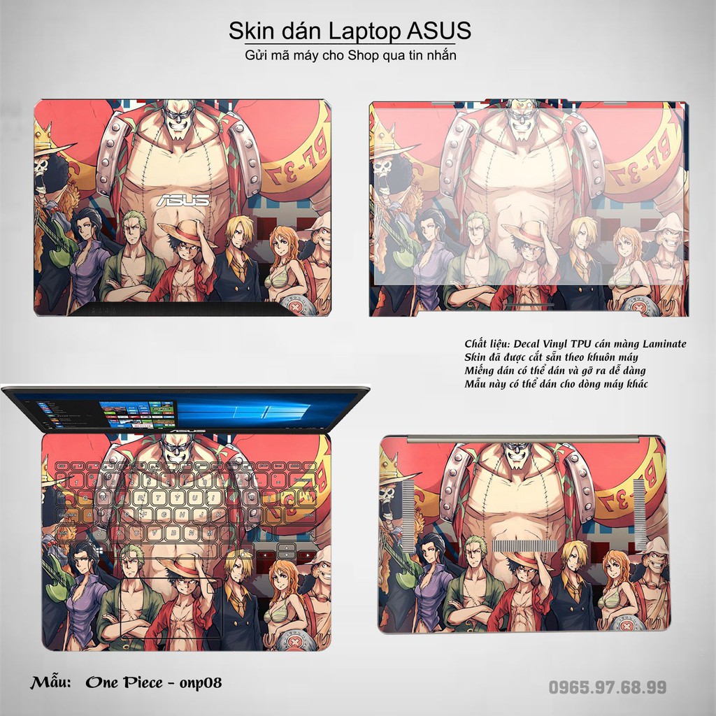 Skin dán Laptop Asus in hình One Piece _nhiều mẫu 6 (inbox mã máy cho Shop)