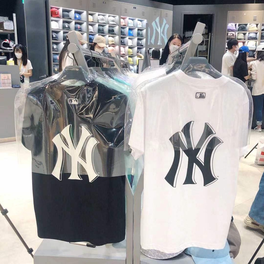 Mlb Áo Thun Tay Ngắn In Chữ NY Trước Ngực Thời Trang Cho Cặp Đôi