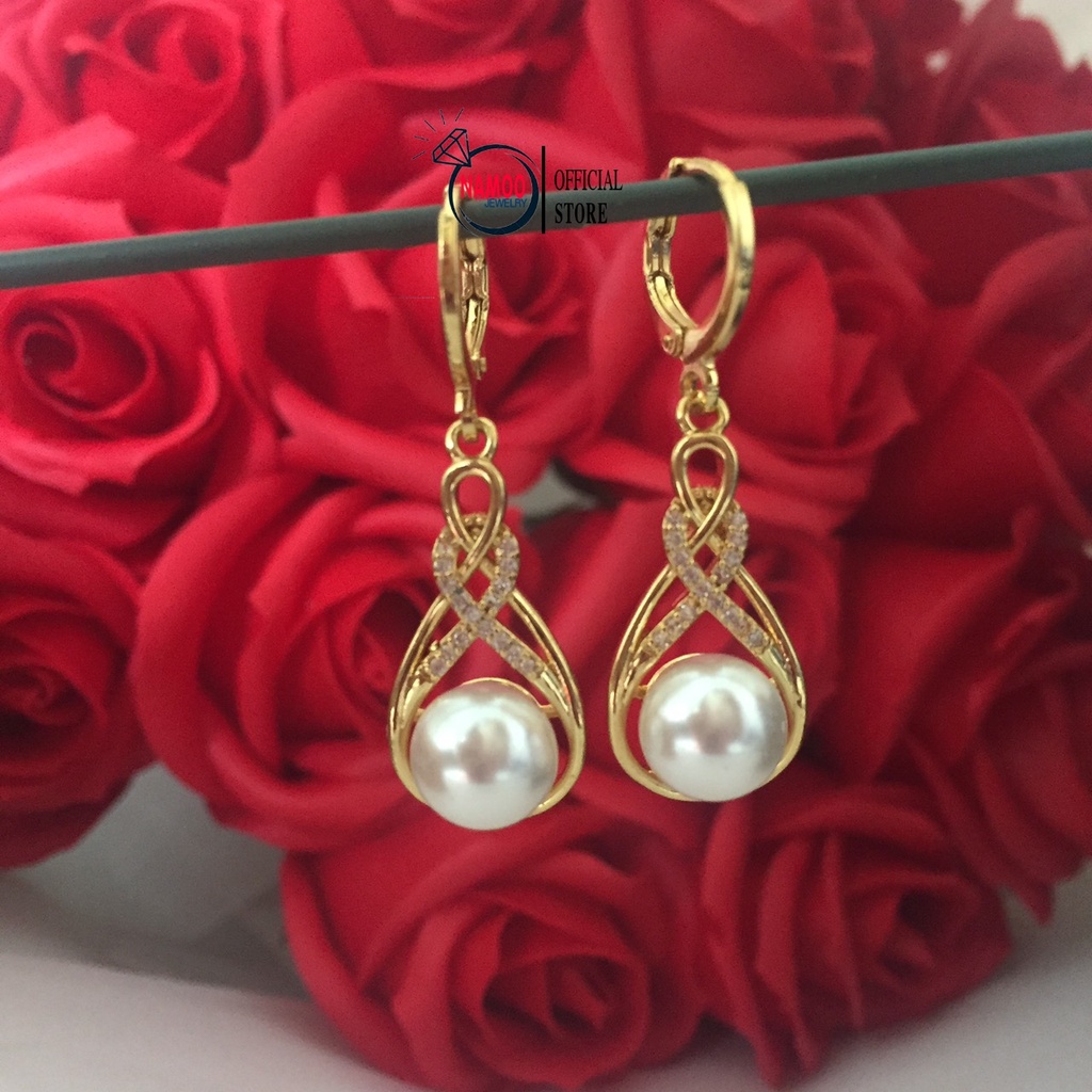 Bông Tai Nữ Quả cầu Dài T236, Bông tai Mạ Vàng Namoo Jewelry