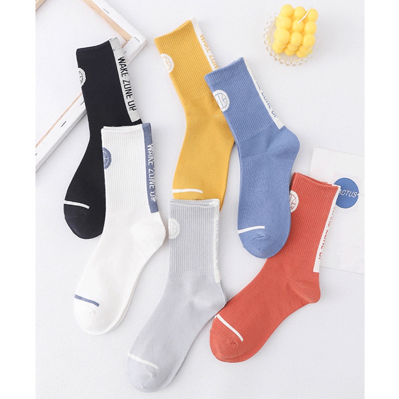 Tất vớ cổ cao trắng nữ nam gân nhún thể thao streetwear chất cotton dày thoáng khí co giãn style Hàn Quốc ABICA TD055