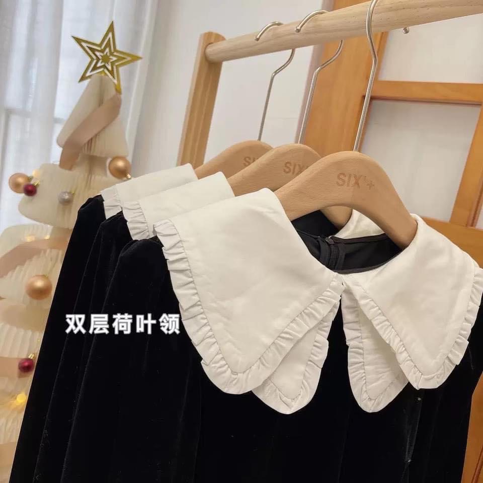 Áo sơ mi nhung cổ bèo,Áo sơ mi tiểu thư hàn quốc, RHSTORE | BigBuy360 - bigbuy360.vn