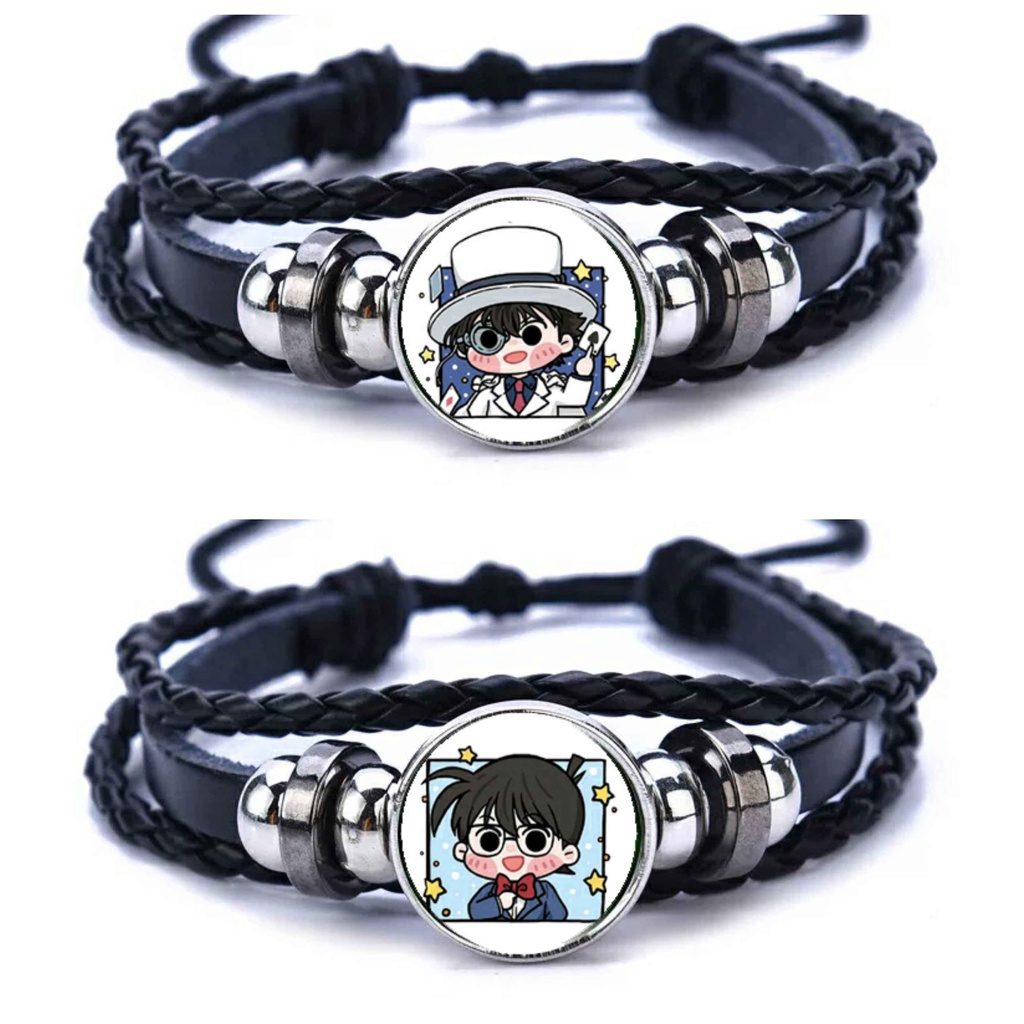 Vòng tay da lộn in hình nhân vật CONAN KAITO KID Thám tử lừng danh anime chibi tiện lợi xinh xắn thời trang