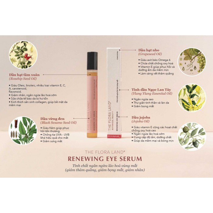 Tinh Chất Dưỡng Mắt Ngăn Ngừa Lão Hóa – Renewing Eye Serum The Flora Land | BigBuy360 - bigbuy360.vn