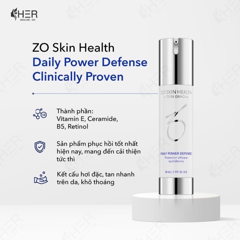 Kem dưỡng phục hồi da Zo Daily Power Defense 50ml săn chắc da