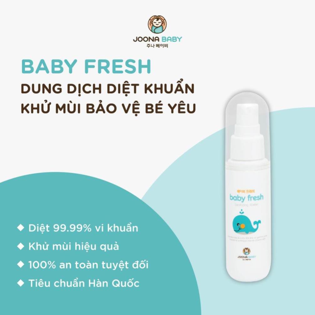 🍀 Xịt diệt khuẩn Baby Fresh - JOONA BABY, xịt khuẩn đồ chơi, rửa bình sữa cho bé - 55ml