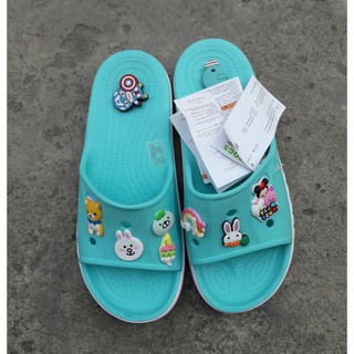 Dép quai ngang cross màu xanh ngọc , tặng 10JB hàng xịn có tem mạc , hàng xuất