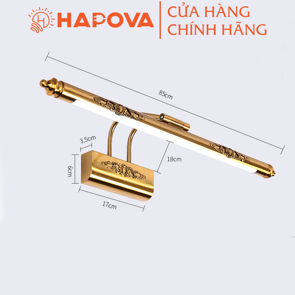 Đèn soi tranh soi gương đồng 3 màu ánh sáng 60cm, 85cm HAPOVA ST 6071M + Bóng Led Siêu sáng 3 màu ánh sáng