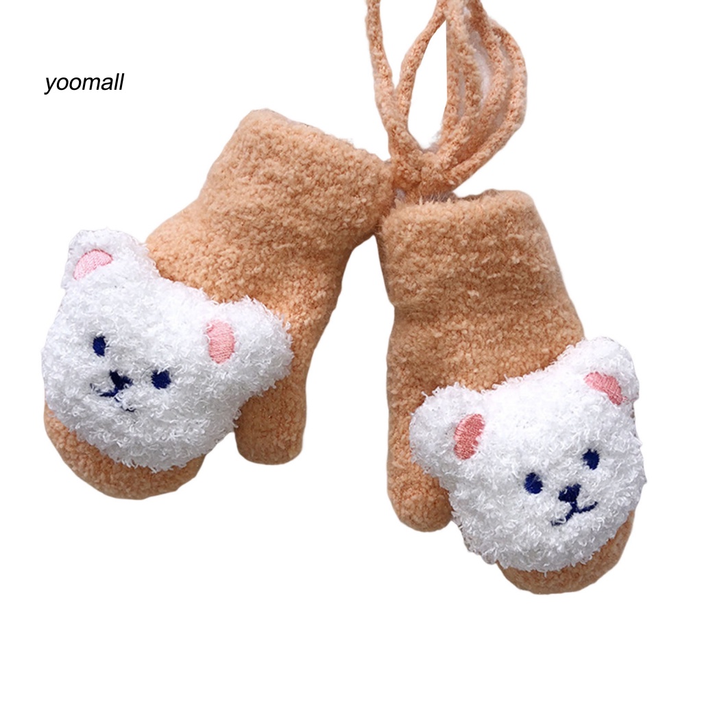 1 Đôi Găng Tay Hình Gấu Hoạt Hình Cho Bé 1-4 Tuổi