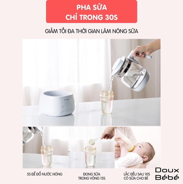 [Mã 267FMCGSALE giảm 8% đơn 500K] Bình đun nước giữ nhiệt Doux bebe