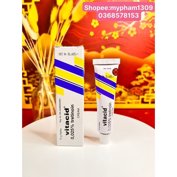 Vitacid Tretinoin 0.025% ,0,05% ,0.1% chống lão hoá giảm mụn