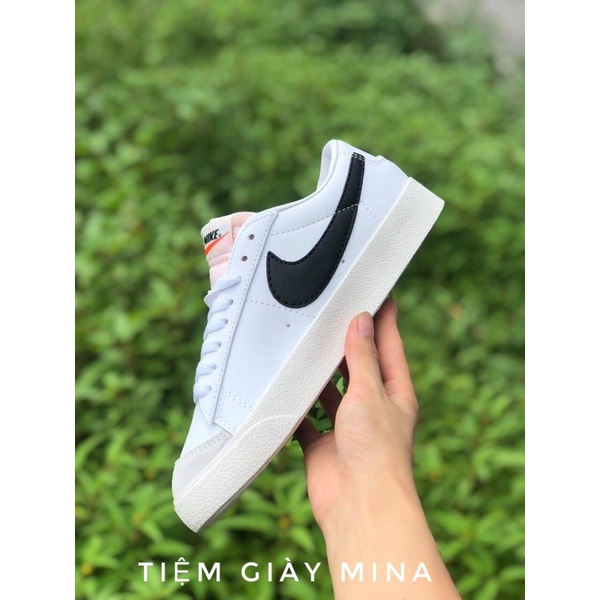 Giày Sneaker Nike Blazer Low Platform On Feet, Thể Thao Nam Nữ Cổ Thấp Nike Blazer Low 77 Vintage White Black Đẹp Chất