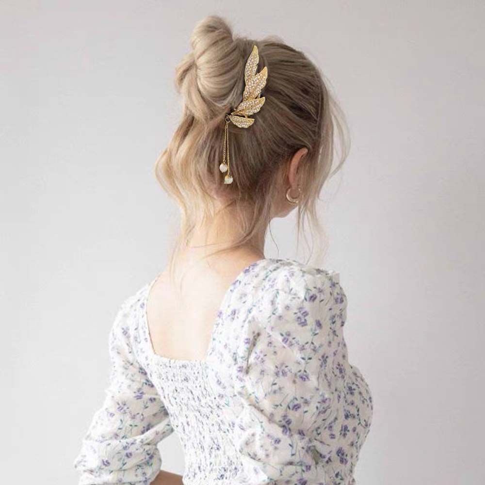 Trâm Cài Tóc Chữ U Bằng Kim Loại Phối Tua Rua Và Ngọc Trai Phong Cách Trung Hoa Cổ Điển Thời Trang