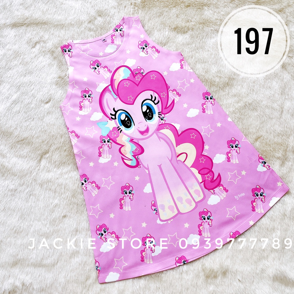 Váy đầm pony vồng màu hồng cho bé gái