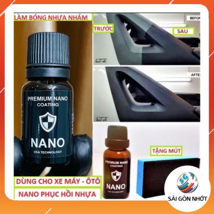 Phục hồi nhựa nhám xe máy NANO 10ml - làm đen nhựa nhám, hiệu ứng cánh sen, mưa không trôi, không phai màu