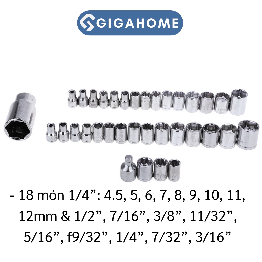 Bộ Dụng Cụ Mở Bu Lông, Ốc Vít Đa Năng Sửa Chữa 39 Món Kèm Hộp Đựng GIGAHOME 2444
