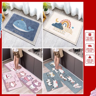 Thảm trải sàn đế cao su chống trượt, Thảm lau chân, thảm chùi chân siêu thấm hút  60 x 40CM