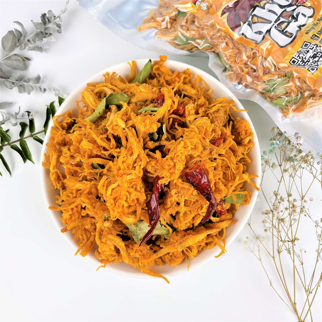 500Gr Khô Gà Lá Chanh Xé Cay Túi Zip Hút Chân Không Shop Mẹ Beo