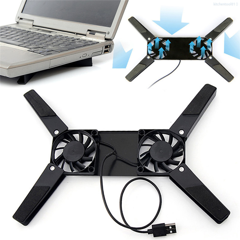 Giá đỡ có quạt làm mát máy tính xách tay cổng cắm USB có thể gấp gọn tiện dụng