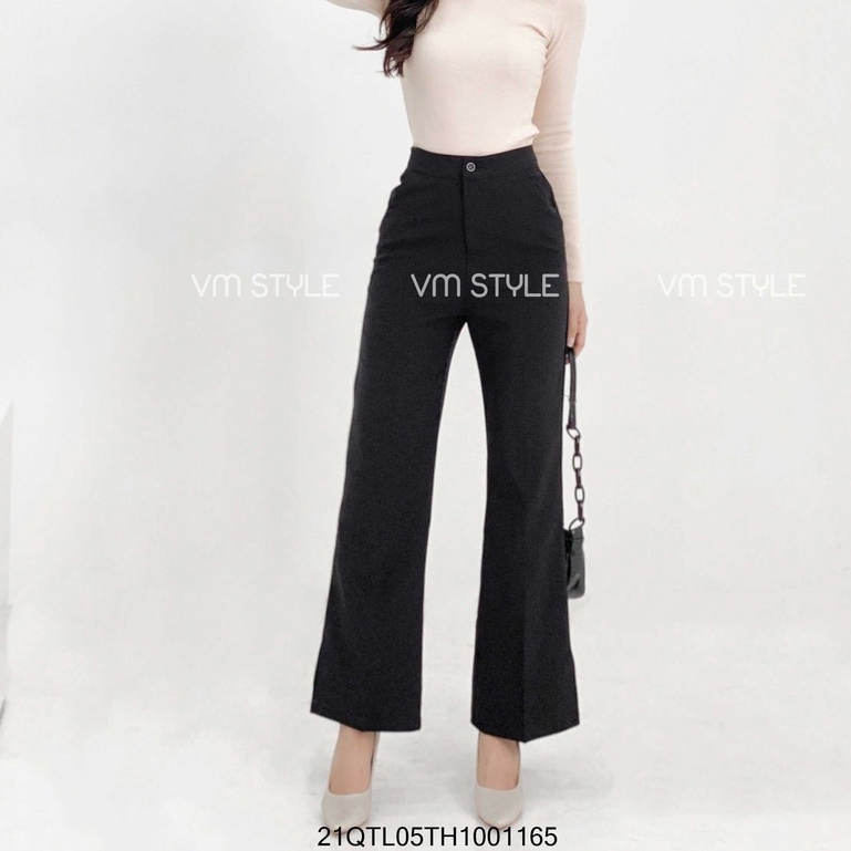 Quần tây loe VM STYLE trơn xẻ lai 09145 ulzzang thời trang Hàn Quốc 22QTL02TH2701