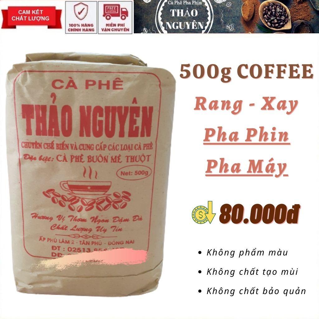 1Kg Coffee - Cà Phê rang xay bột Thảo Nguyên [Pha Phin - Pha Máy]