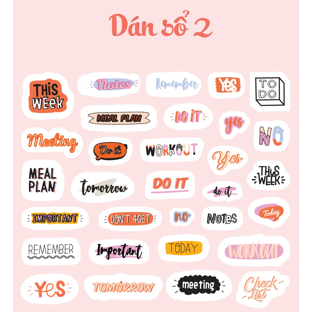 STICKER trang trí Nhật ký sinh động