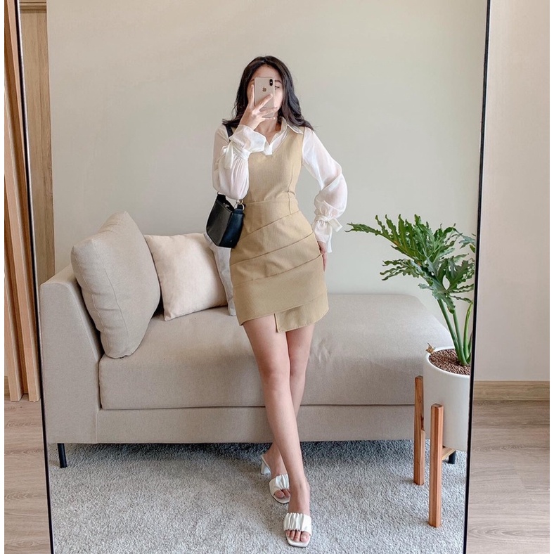 Đầm Katleen - Đầm yếm phối cổ sơ mi | BigBuy360 - bigbuy360.vn