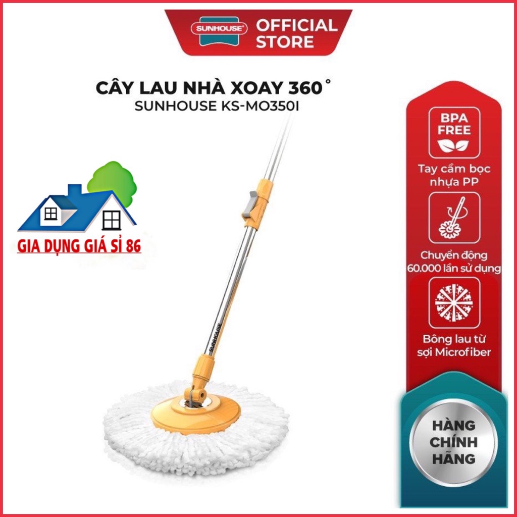 Cây Lau Nhà Xoay 360 Độ SUNHOUSE KS-MO350I