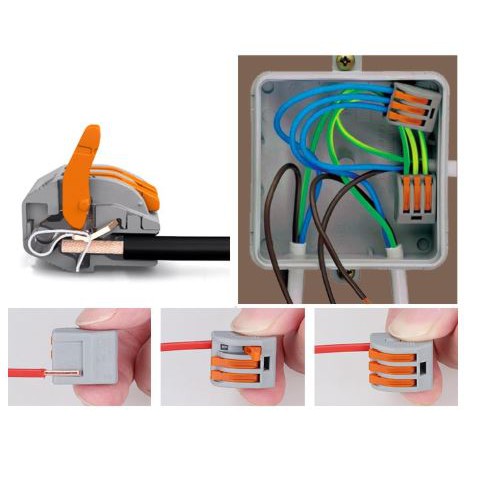 Combo 10 cút nối dây điện nhanh KV774 2P (2 ĐẦU) - chịu tải 32A