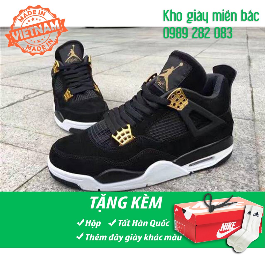 Giày Jordan 4 đen vàng (fullbox + free ship)