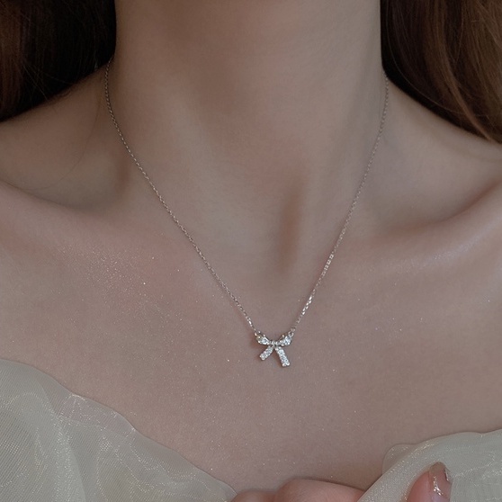 Dây chuyền bạc nữ CDE Bow Necklace Gold CDE6019GG - Dây chuyền nữ cao cấp