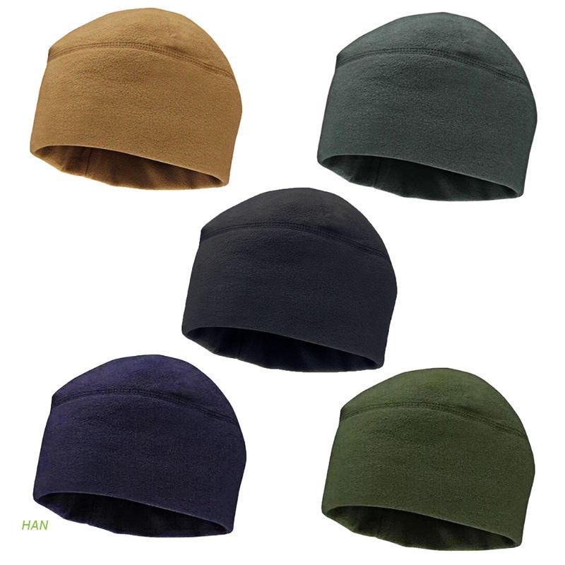 Mũ beanie bằng vải nỉ mềm màu trơn dày dặn ấm áp chống gió cho nam nữ