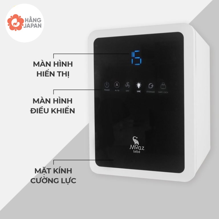 Máy tiệt trùng sấy khô tia UVC và bảo quản bình sữa Moazbebe MB038 dung tích 18 lit - BH 12 tháng