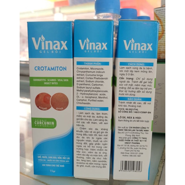 Gel bôi VINAX - Giảm nấm, ngứa, hắc lào, lang ben - Tube 15g