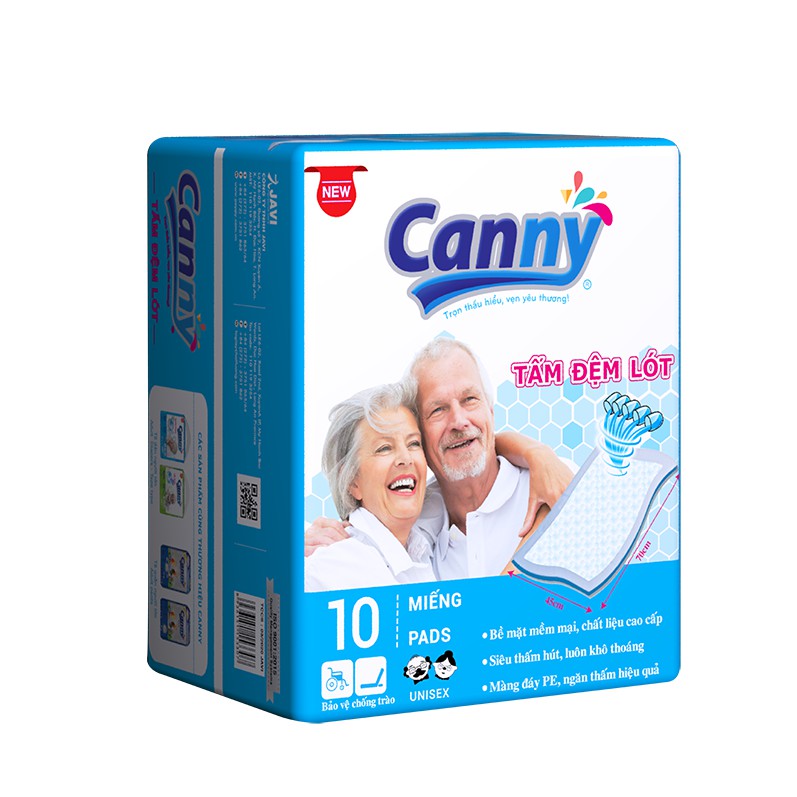 Tấm đệm lót CANNY bảo vệ toàn diện 45x70cm 10 miếng/gói