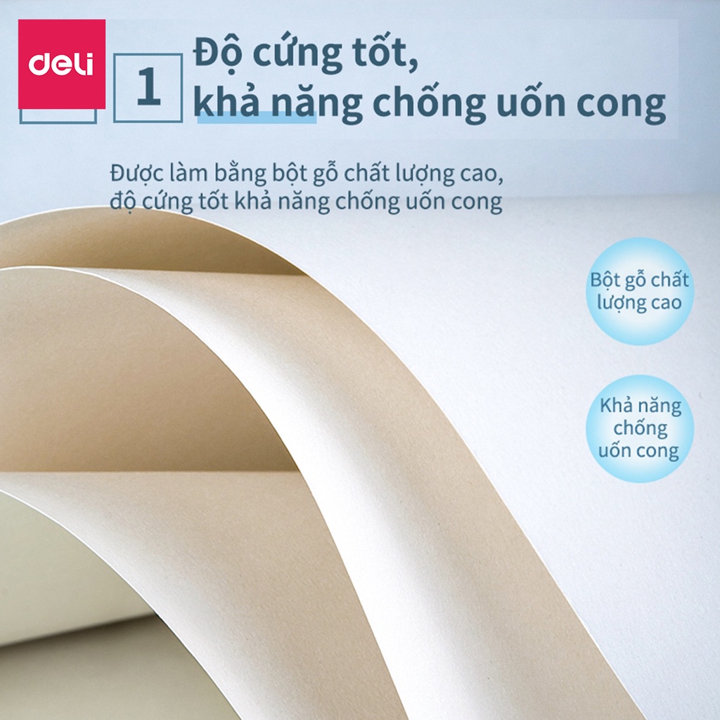 Giấy vẽ chuyên dụng Deli 265x380mm - 110/160/180gsm, 20 tờ - 1 quyển - 73607/73611/73613 .