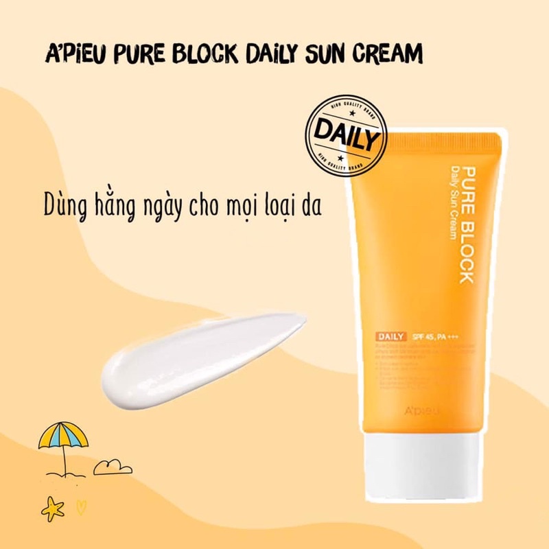 Mẫu mới Kem chống nắng Apieu Pure Block EX SPF50+/PA+++