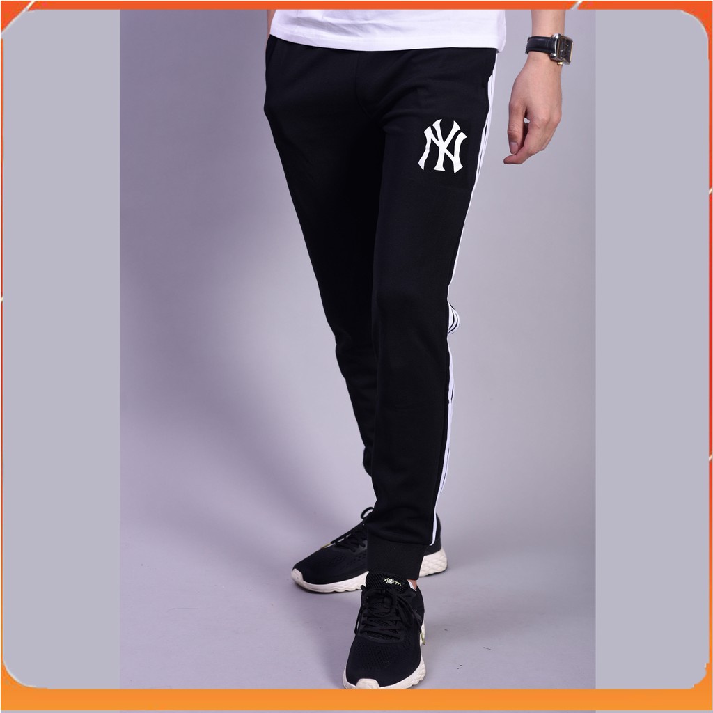 Quần Jogger 3 Sọc Trắng Logo Ép NY, Ống Bo Chun Phong Cách Thể Thao L111 | BigBuy360 - bigbuy360.vn