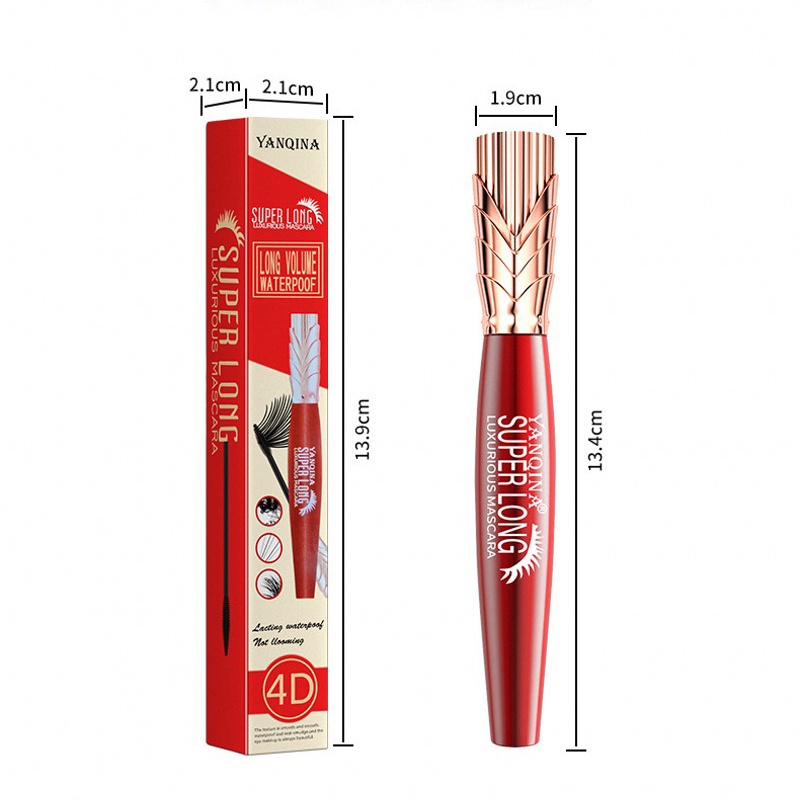 Mascara Sợi Tơ 4D YANQINA Chống Thấm Nước Không Nhòe Chuốt Dày Và Cong Mi