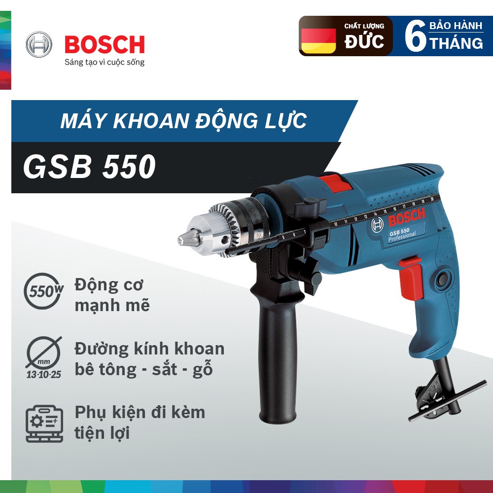 Bộ máy khoan động lực Bosch GSB 550 SET 100 món