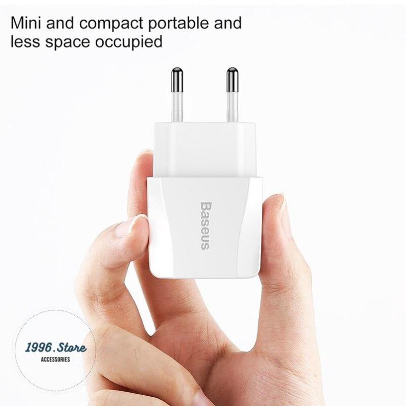 Củ Sạc Nhanh Baseus 2 Cổng USB Cho iPhone XS Max X 8 Samsung S10 S9 Xiaomi Mi