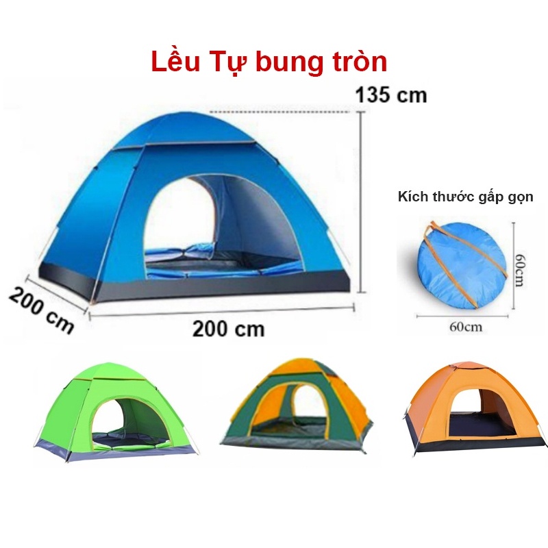 Lều cắm trại tự bung dành cho 4-5 người, chống thấm nước, thông gió mát mẻ